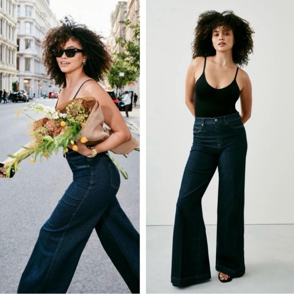 SPANX SPANXshape‎ EveryWear Wide Leg Jeans in Raw Indigo - Picture 2 of 13